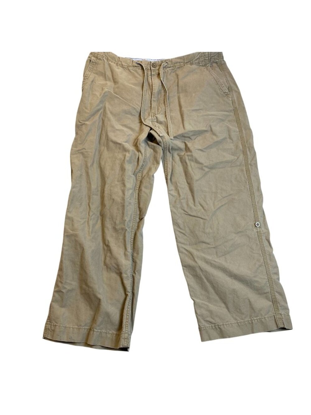 Gap Women's Pants XL Beige Casual Drawstring Relaxed Fit Wide Leg Flat Front